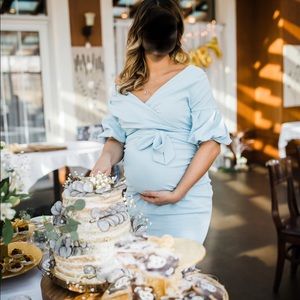 Baby Blue Maternity Dress